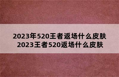 2023年520王者返场什么皮肤 2023王者520返场什么皮肤